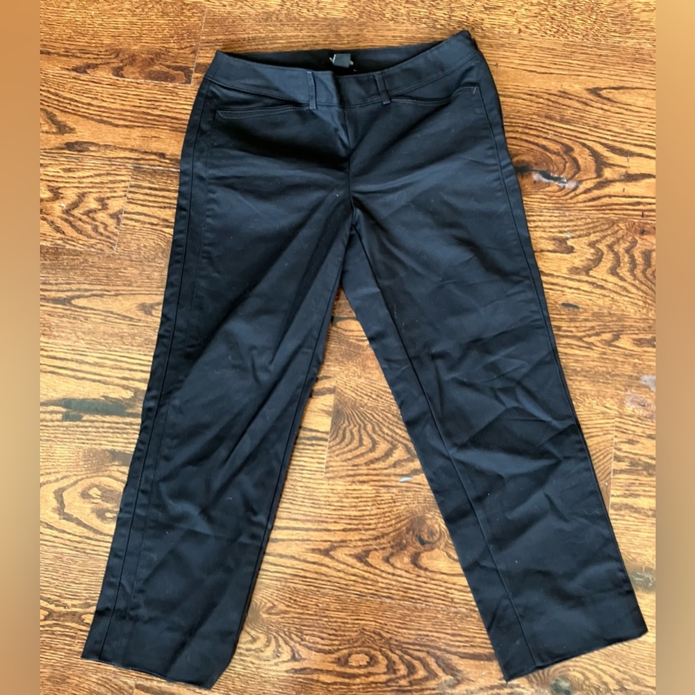 White House Black Market Black Perfect Form Slim Ankle Side Zipper Pants Size 4